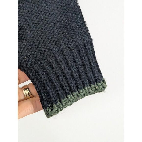 Vintage Giesswein Black Floral Embroidered Cardigan Wool Cottagecore Sz 40 - Picture 9 of 10